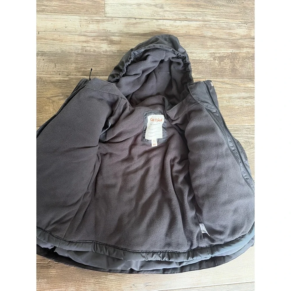 Cat & Jack Boys All-Weather 3-in-1 Jacket Black Hooded Coat 5T winter girls boys